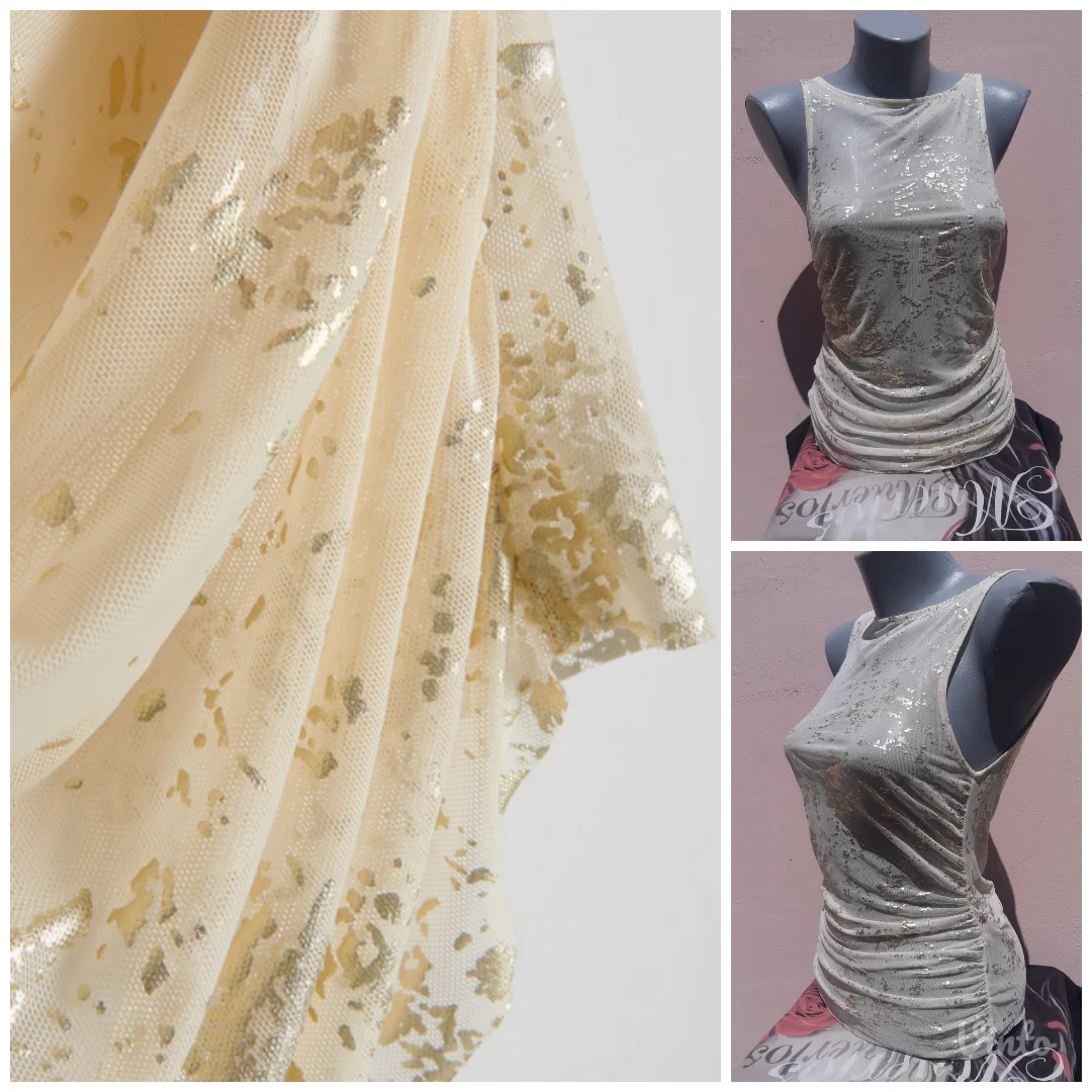 Reserved mrezasta bluza sa zlatnim detaljima S