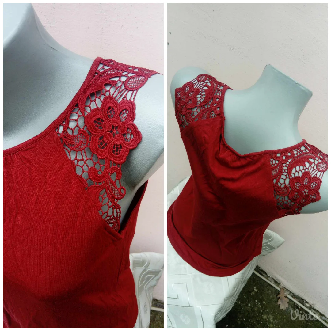 H&M tamno crvena majica XS/S