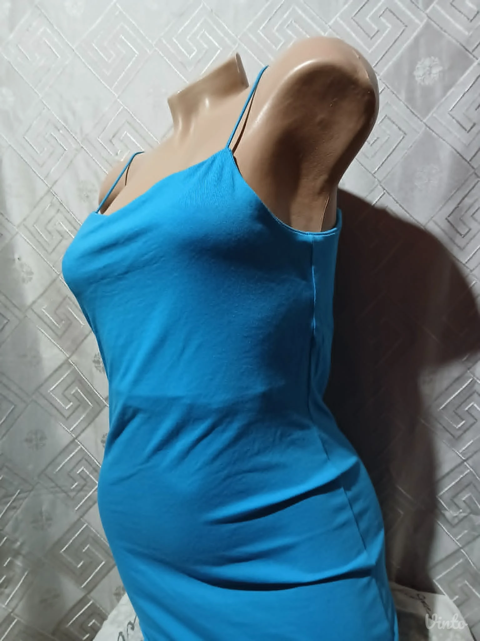 Tirkizno/Plava mini haljina S/M Pamuk/Elastin
