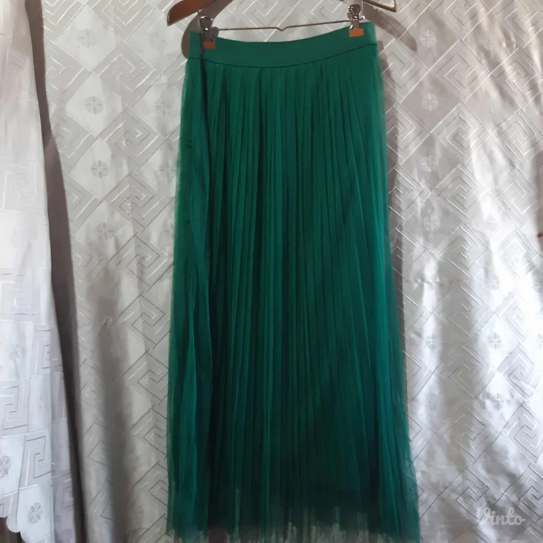 Robin maksi zelena suknja Til/Mrezica plisir L/XL