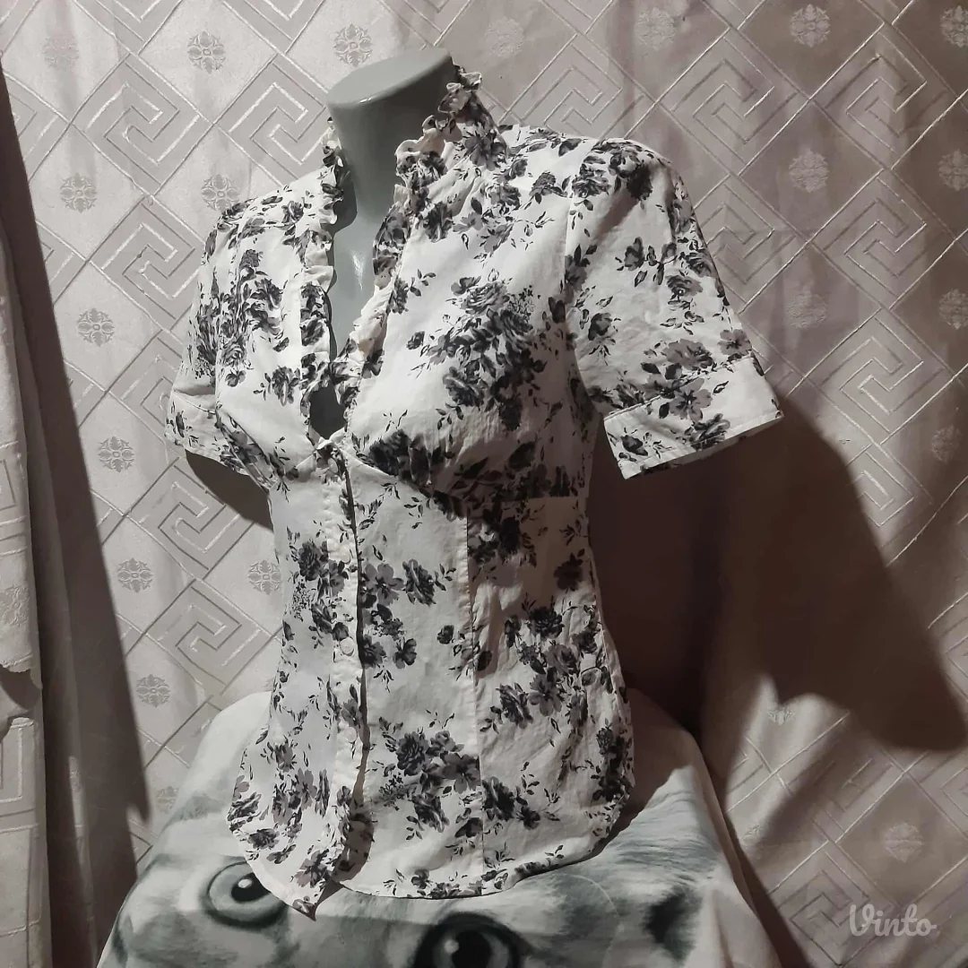 Lagana kosulja kratkih rukava sa printom cveca pamuk S