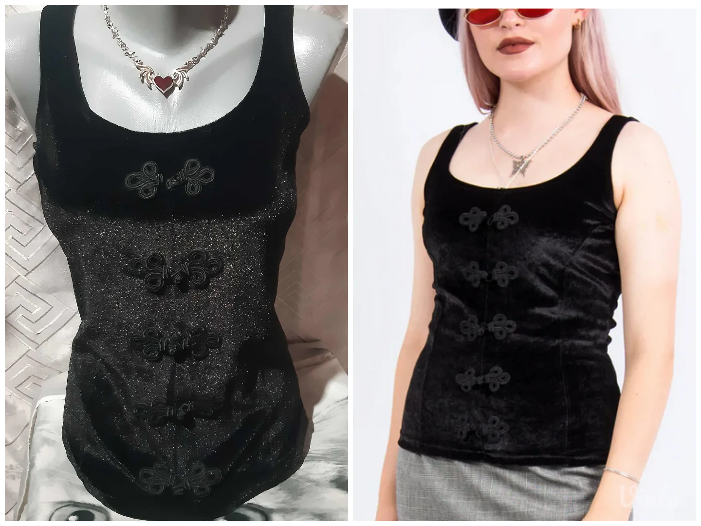 Goth Vamp Crna Plisana majica M/L