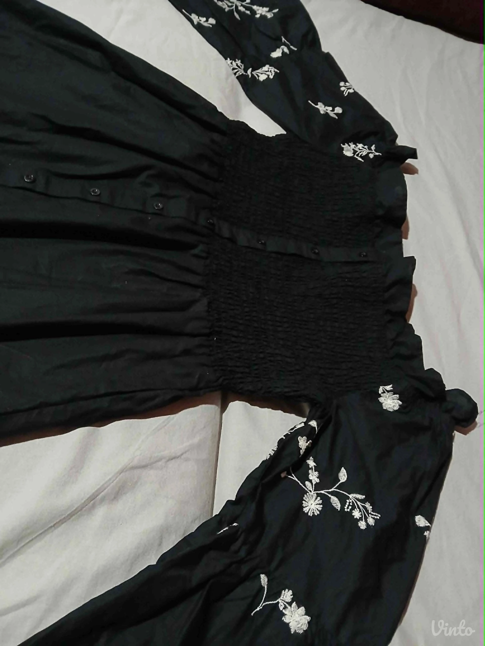Crna tunika/kosulja sa vezom Plus Size