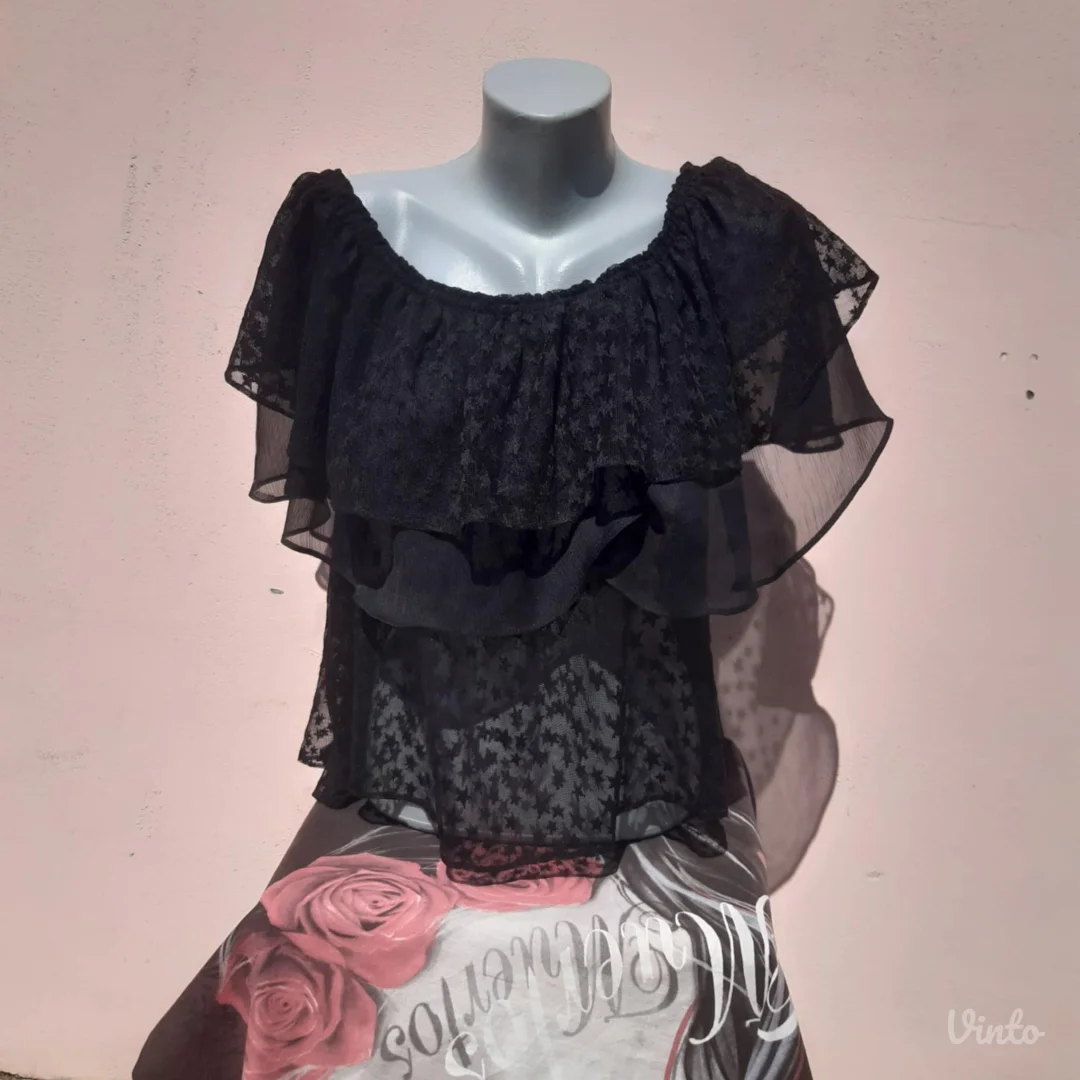 Zara basic leprsava bluza til/zvezdice L