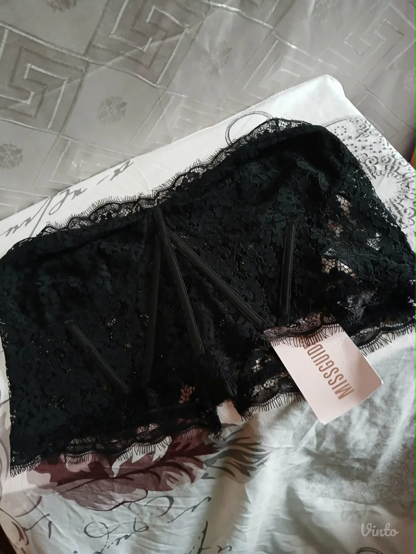 Missguided Sexy Crni Korset Top od Cipke XL Novo sa Ett.