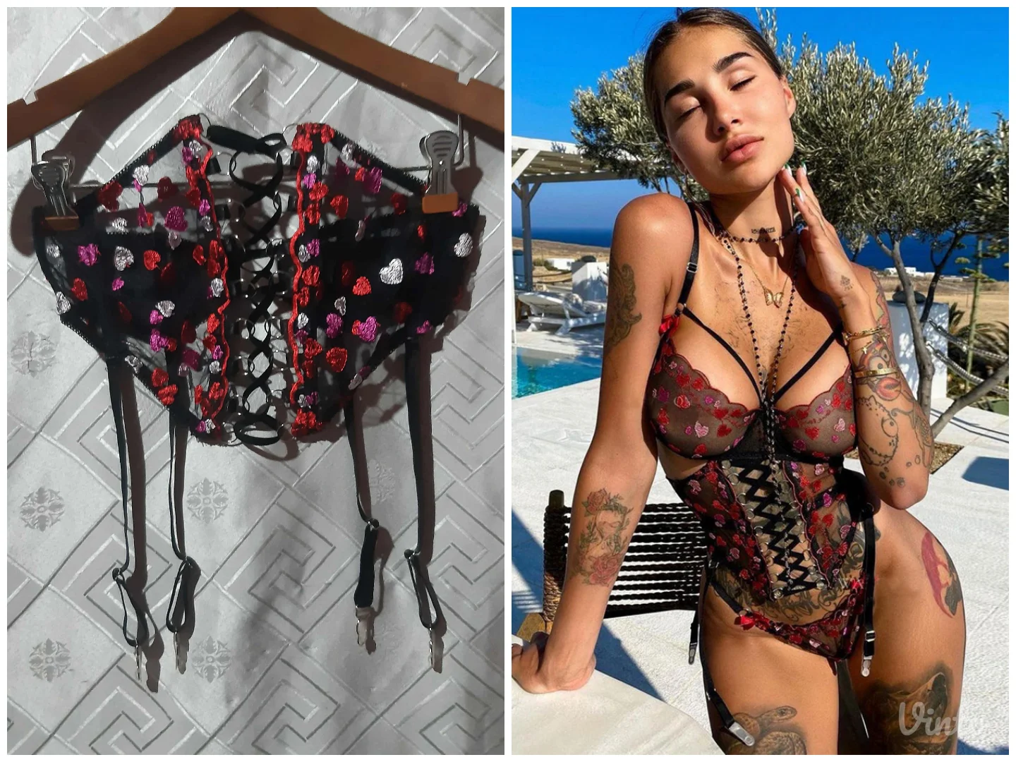 Korset halteri sa srcima S/M