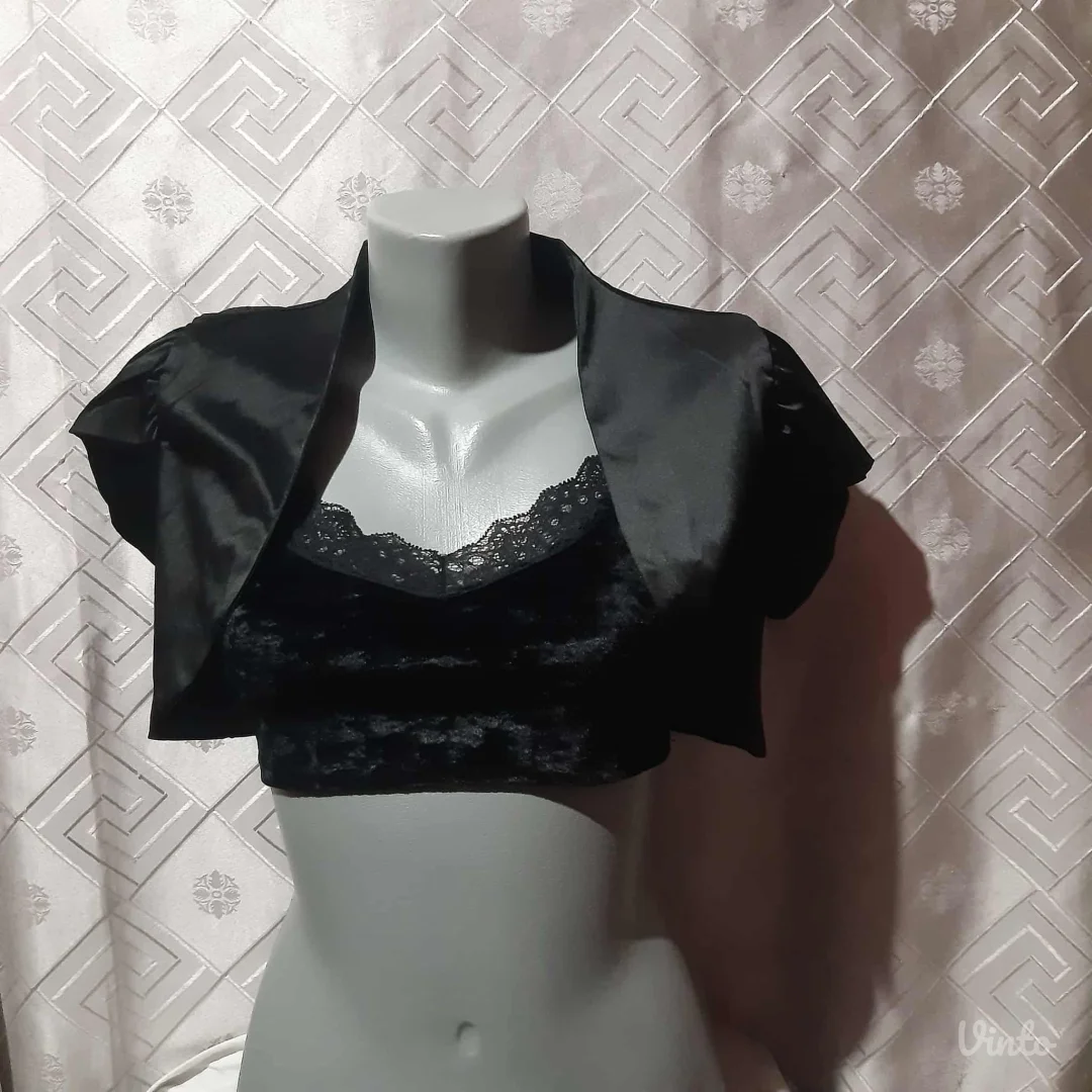 Crni bolero poput satena S/M