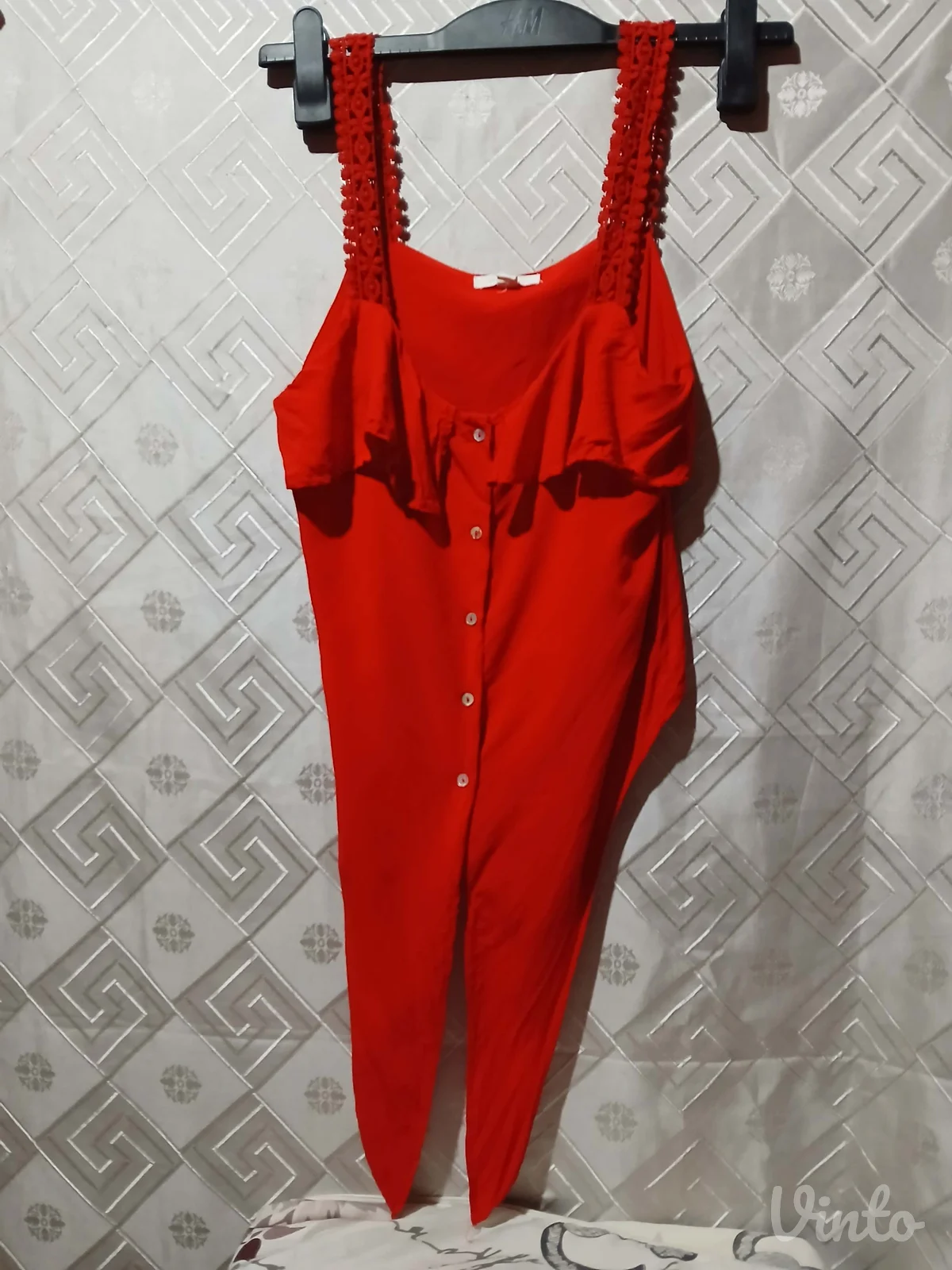 Crvena crop kosulja bez rukava Viskoza S