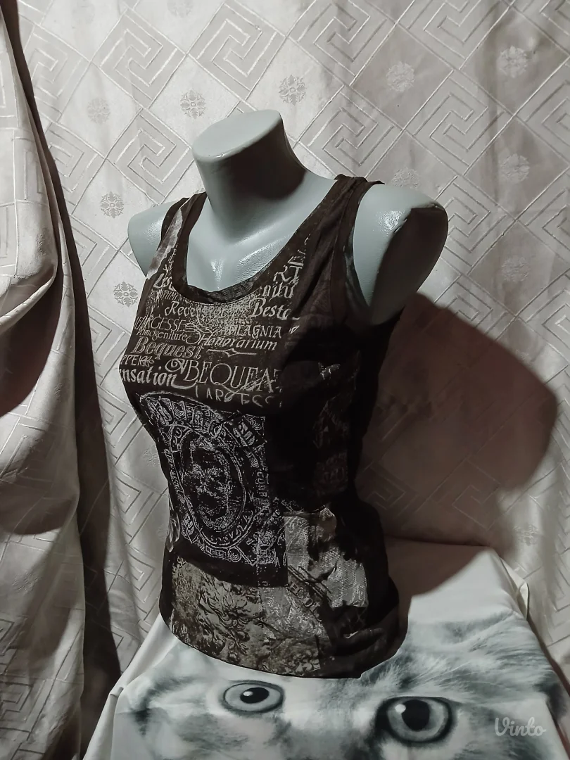 Y2K mrezasta braon majica L/XL