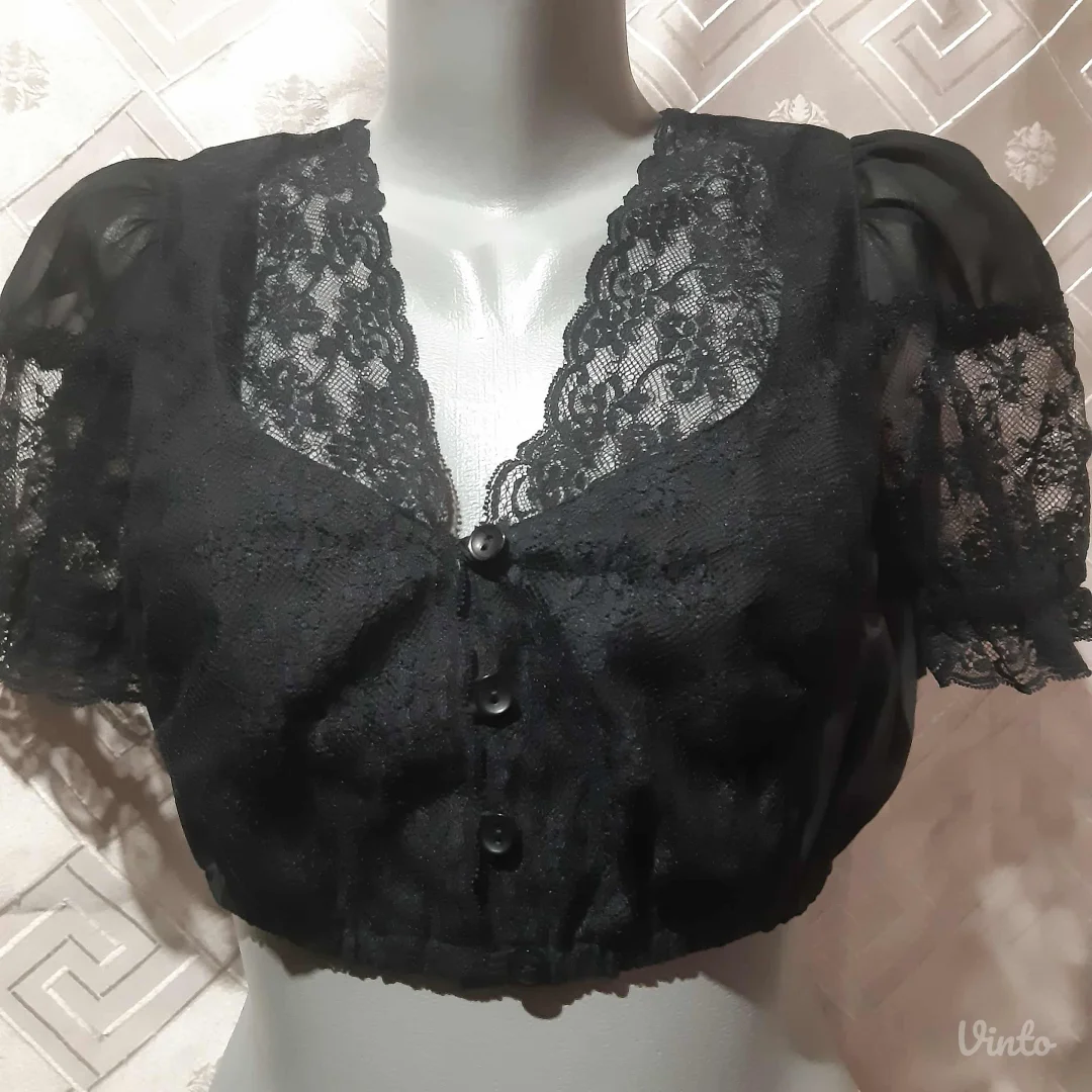 Goth crni crop top S