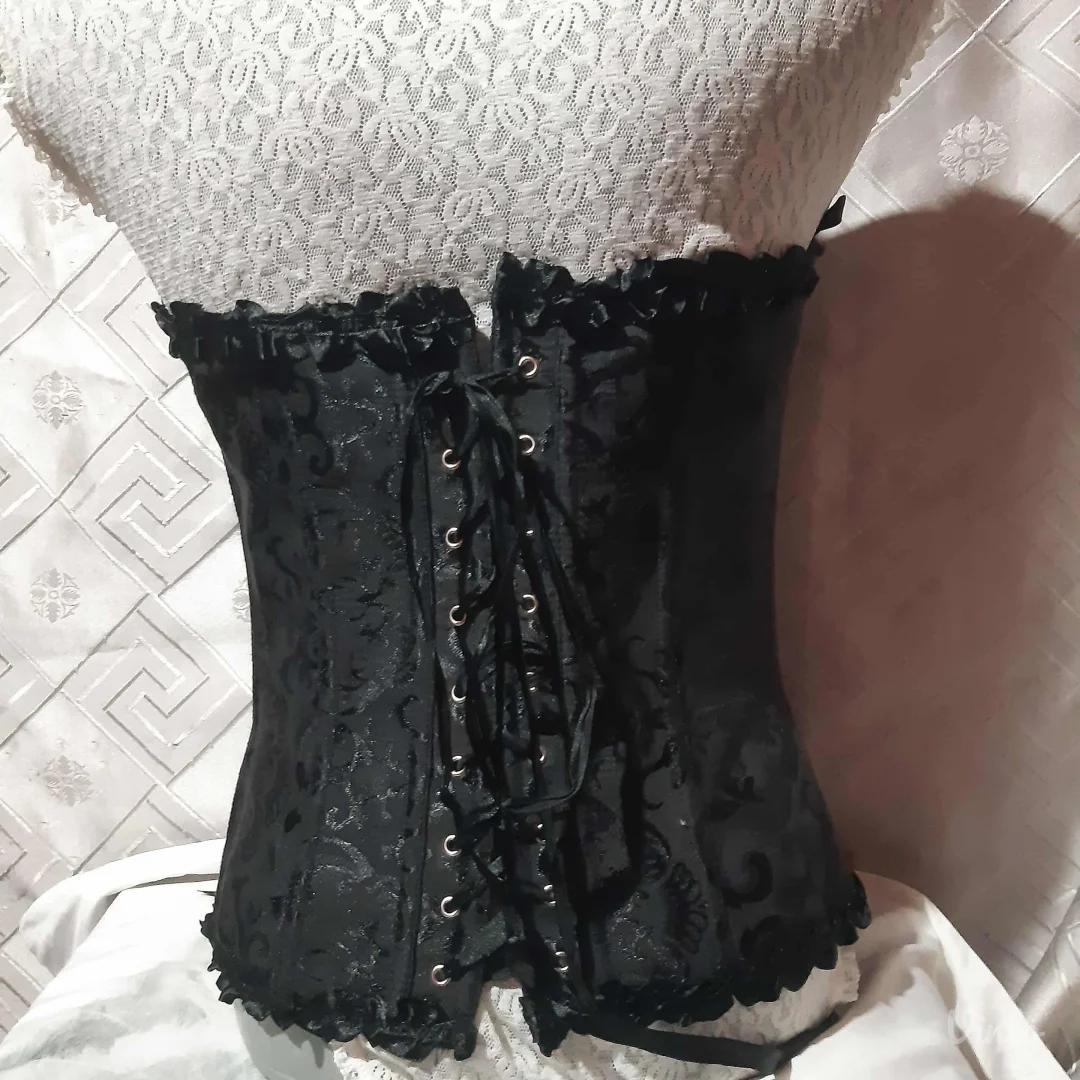 Crni Goth Brokatni Korset S/M