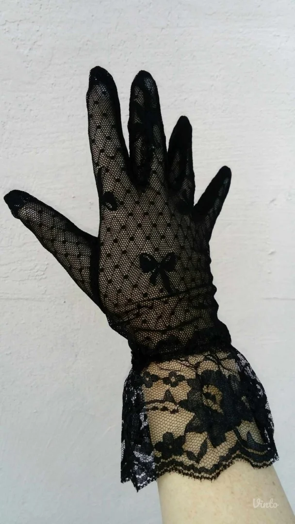 Nove Čipkaste Damske Crne rukavice M/L