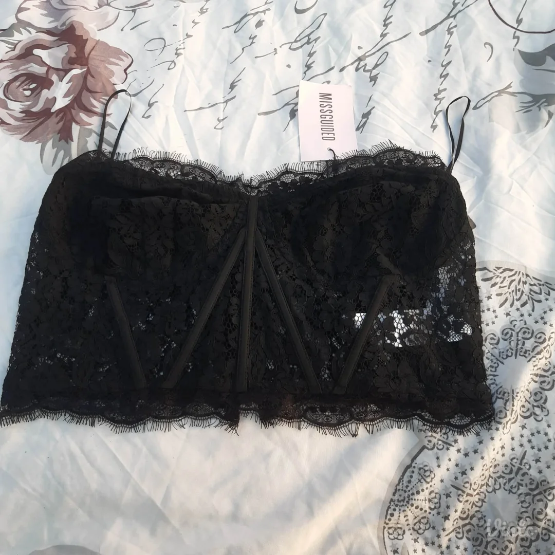 Missguided Sexy Crni Korset Top od Cipke XL Novo sa Ett.