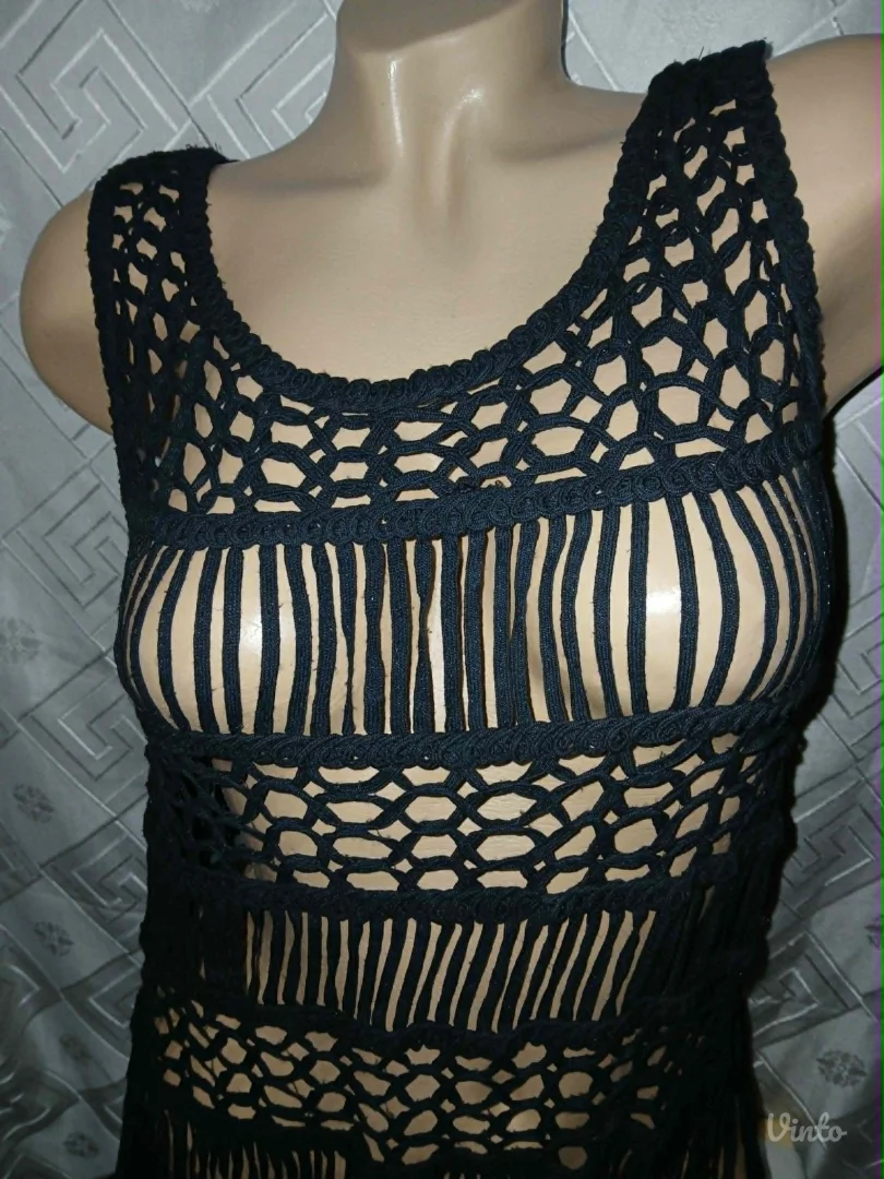 Rupicasta crna bluza sa resama M/L Rasprodaja