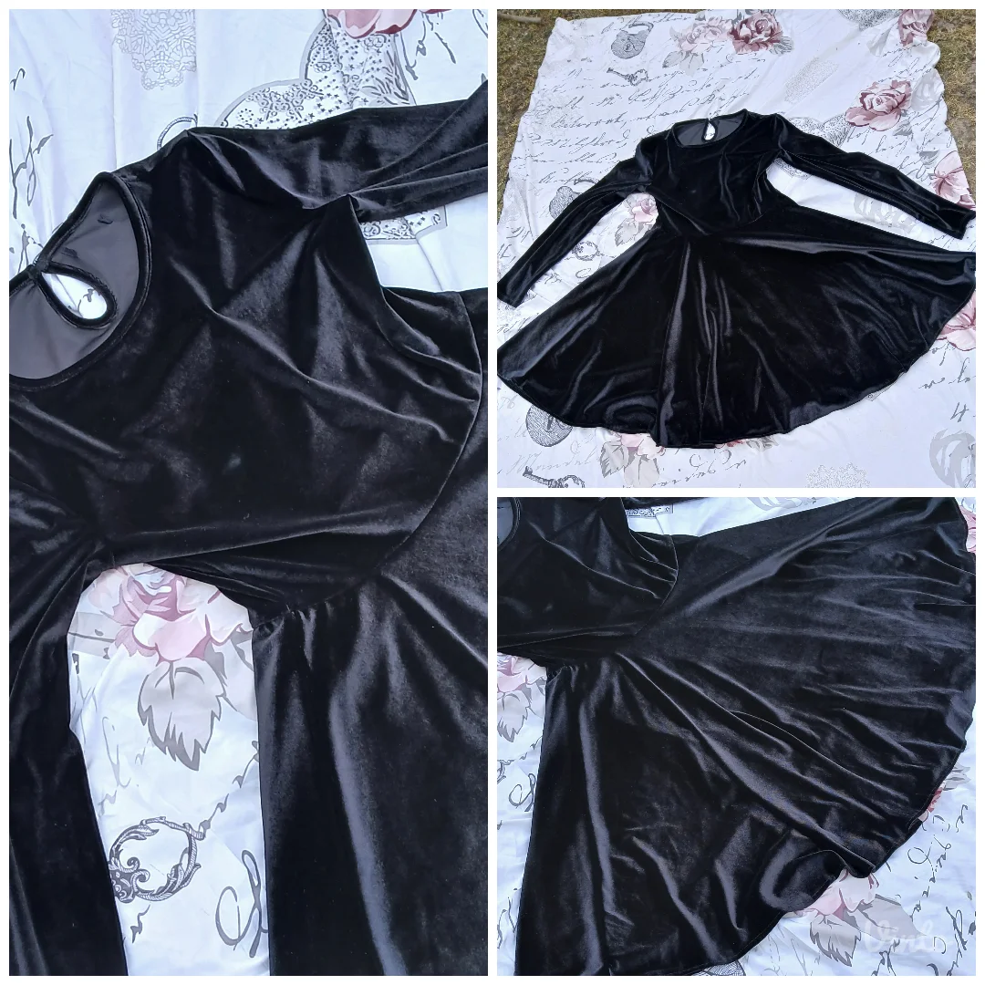 Goth Crna Plisana haljina M