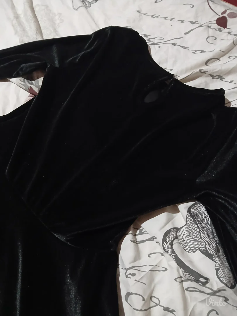 Goth Crna Plisana haljina M