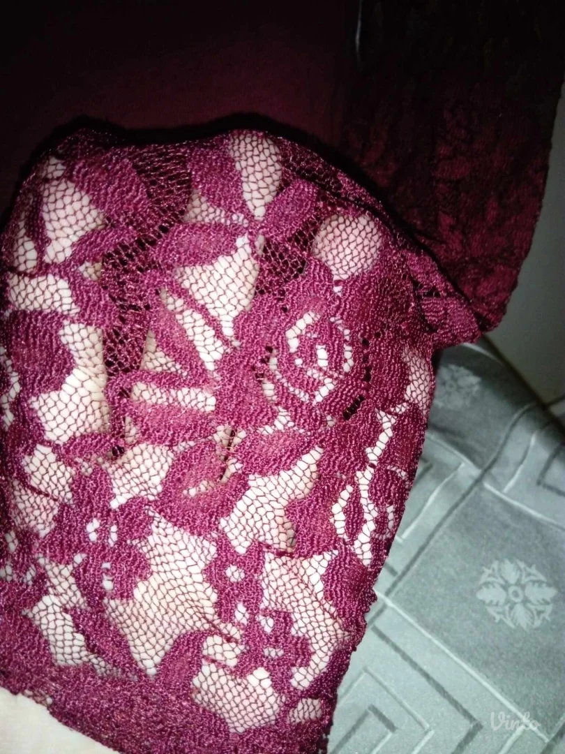 Terranova bordo majica sa cipkom M