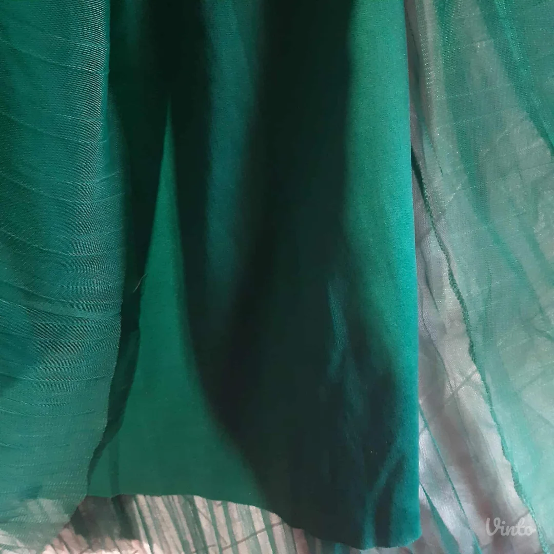 Robin maksi zelena suknja Til/Mrezica plisir L/XL