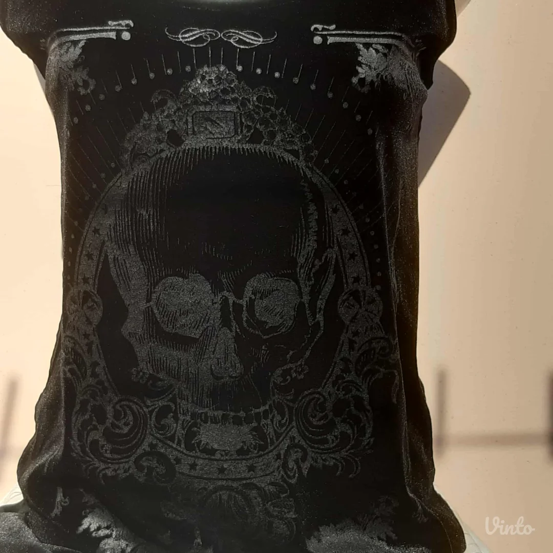 Bershka plis/til tunika sa skull printom XS/S