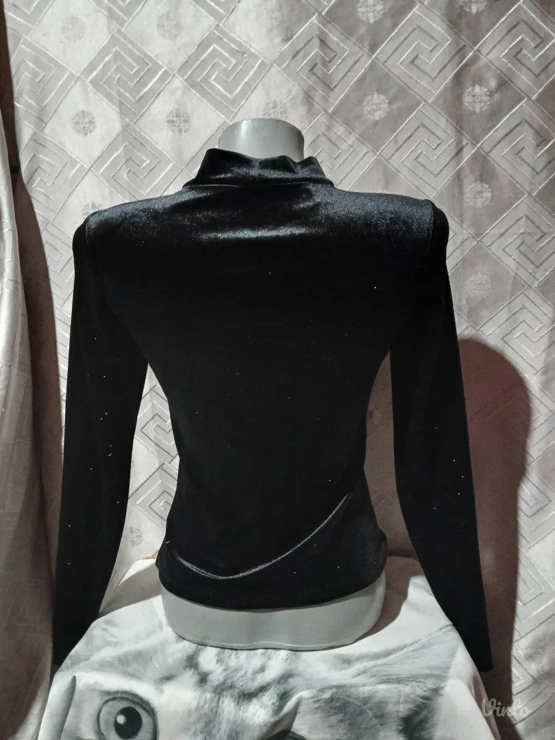 Monki plisana bluza sa zlatnom prasinom XS