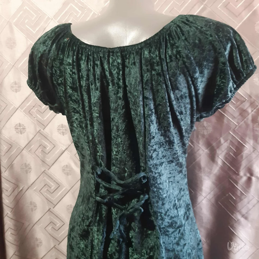 Vintage/Retro Plisana zelena haljina M/L