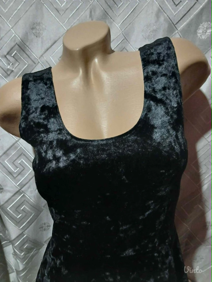 Goth Plisana Crna Haljina M