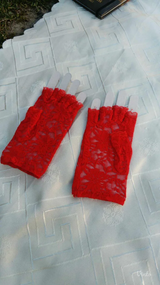 Nove Čipkaste Crvene rukavice XS/S