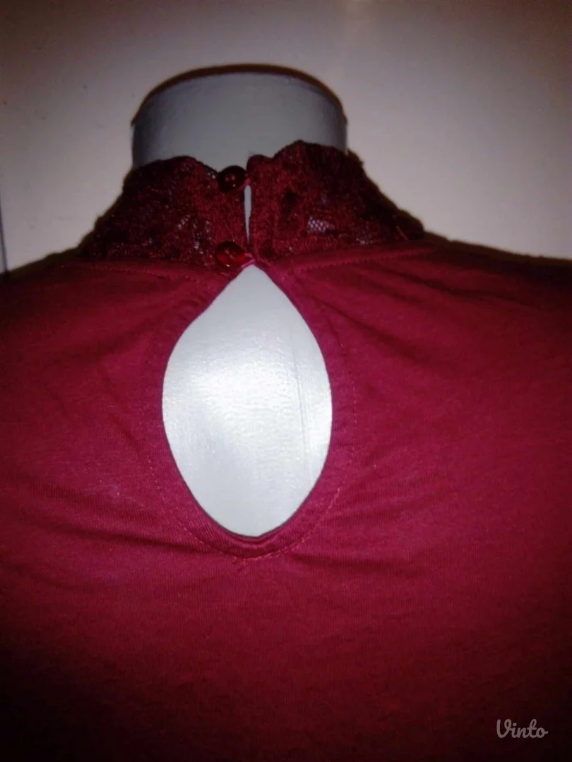 Terranova bordo majica sa cipkom M