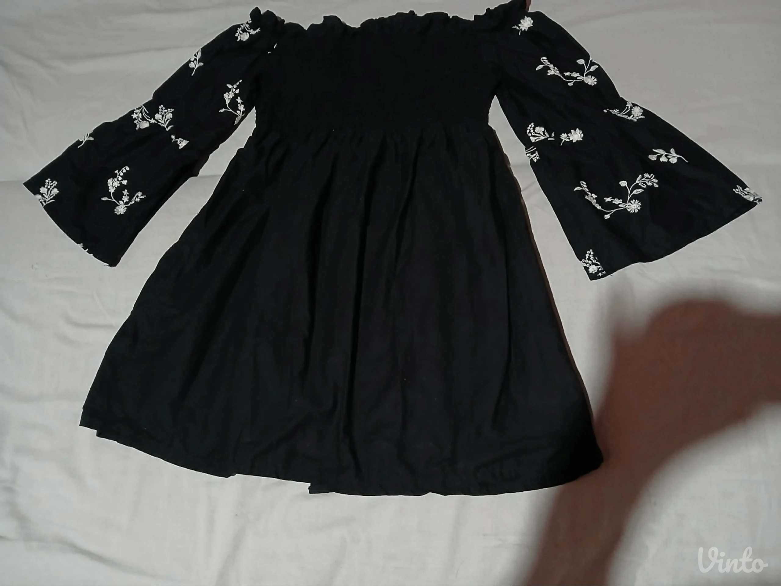 Crna tunika/kosulja sa vezom Plus Size
