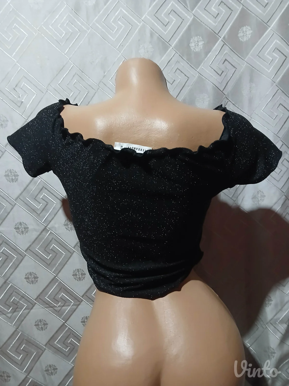 Crop top sa srebrnim sjajem S/M