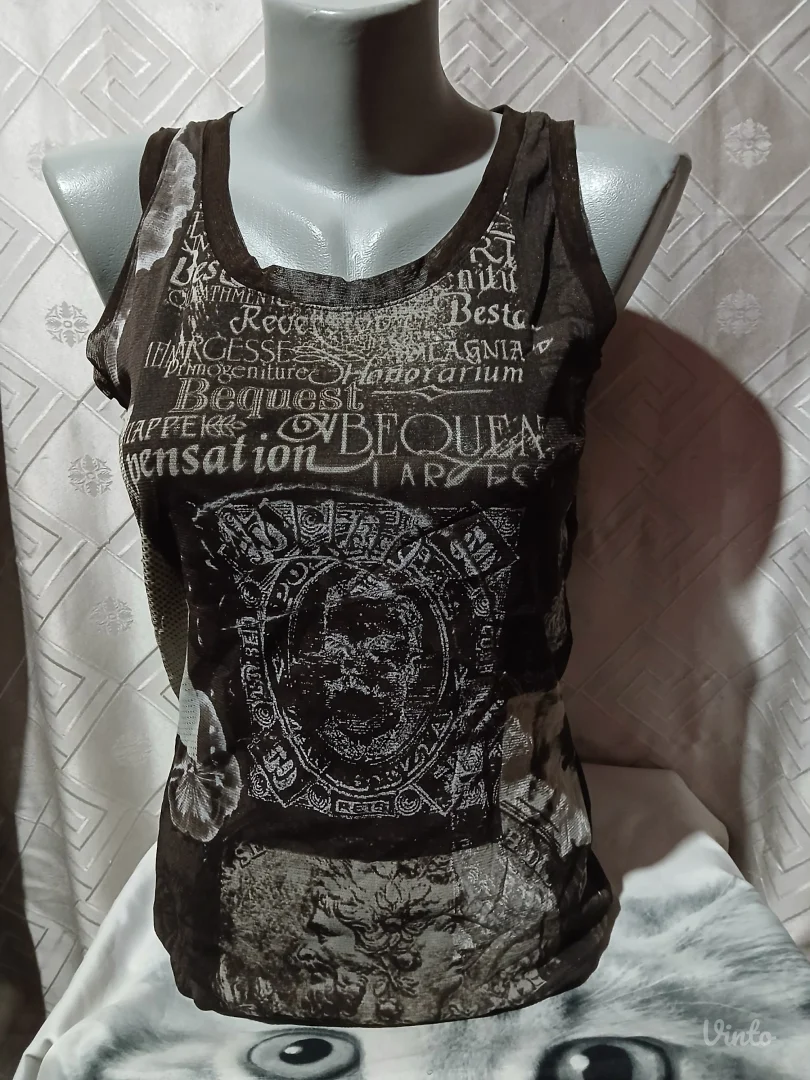 Y2K mrezasta braon majica L/XL