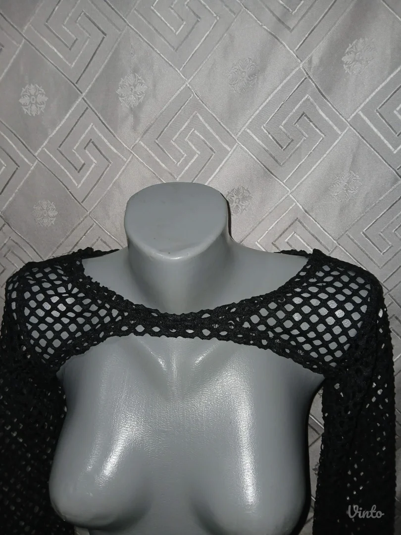 Novi Mrezasti crni rukavi S