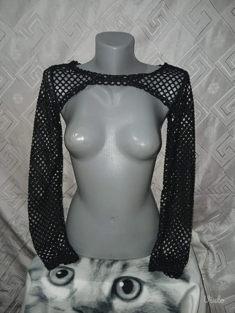 Novi Mrezasti crni rukavi S