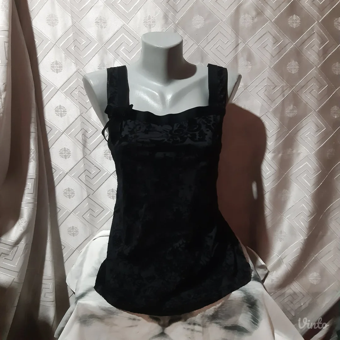 Goth crna plis print bluza M/L