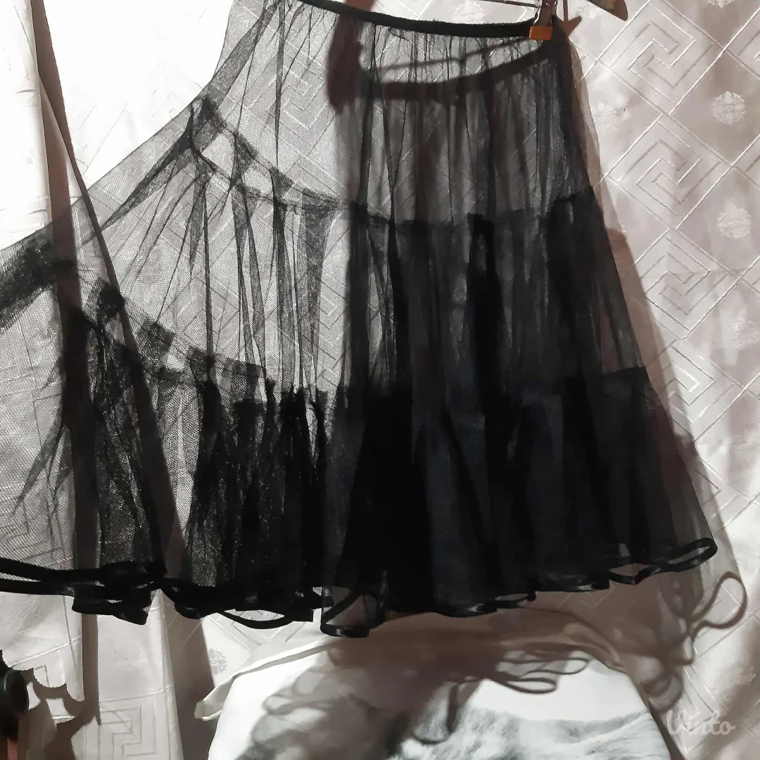 Goth crna podsuknja pun krug S-L