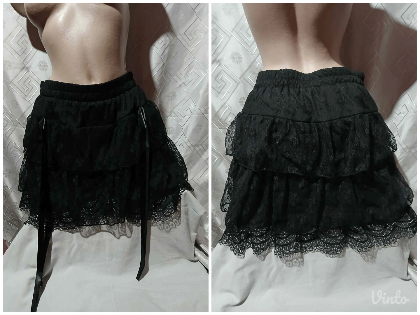 Goth crna cipkasta suknja/sorts M/L
