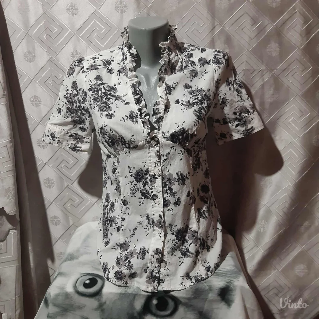 Lagana kosulja kratkih rukava sa printom cveca pamuk S