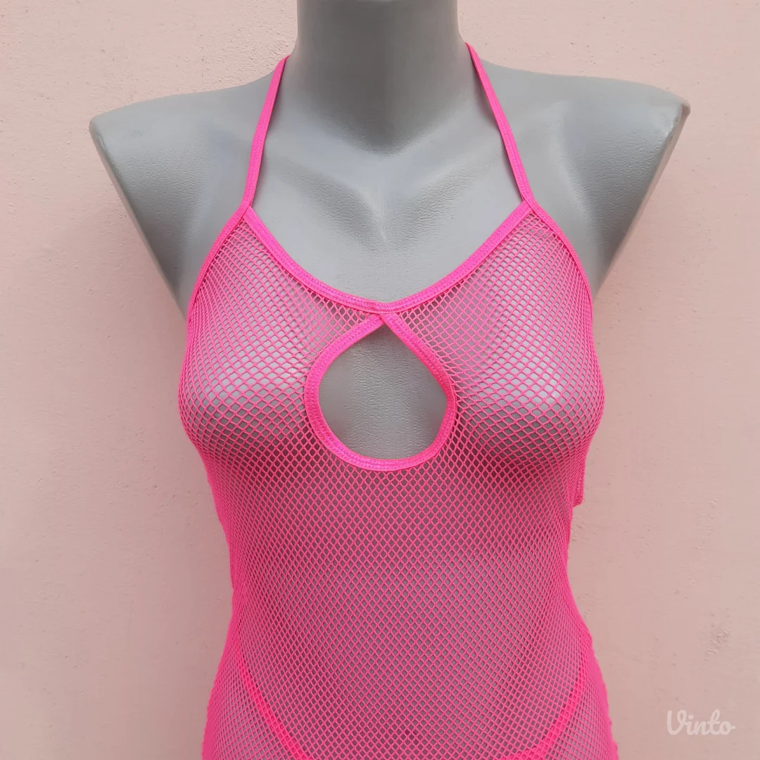 Nov Seven 'til Midnight Fetish Neon roze mrezasti set