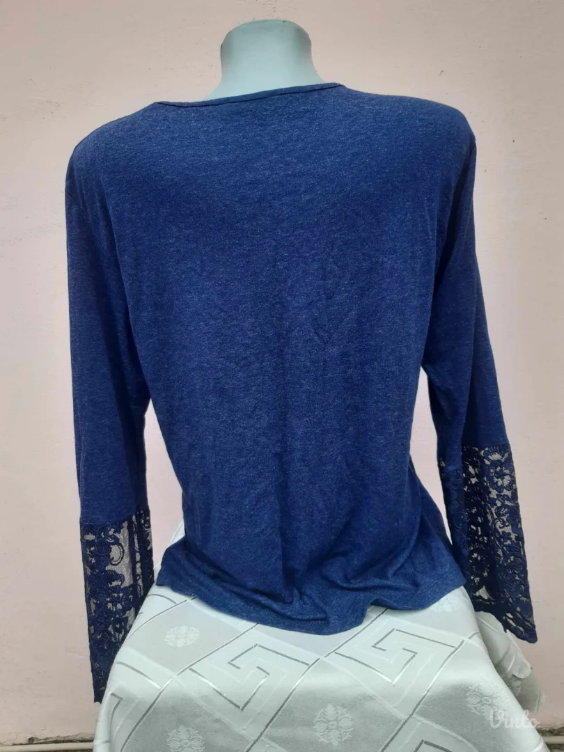 Plava bluza sa cipkom XXL-XXXL