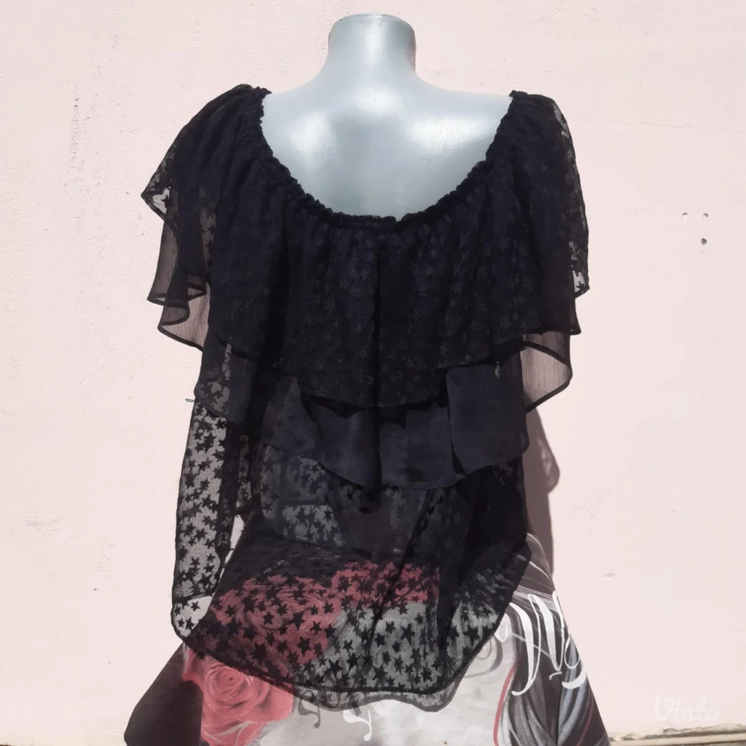 Zara basic leprsava bluza til/zvezdice L