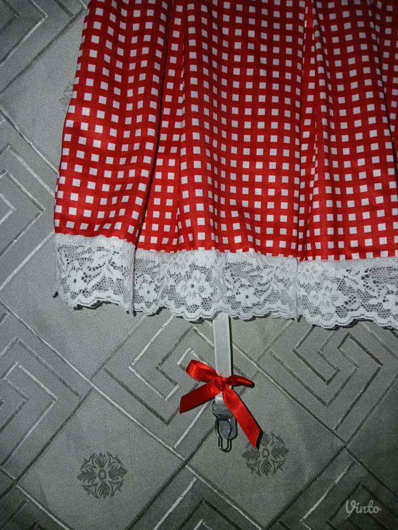 Sexy karirana suknjica sa cipkom i dva haltera S