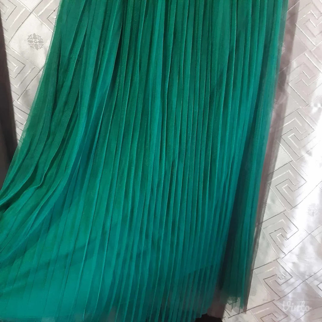 Robin maksi zelena suknja Til/Mrezica plisir L/XL