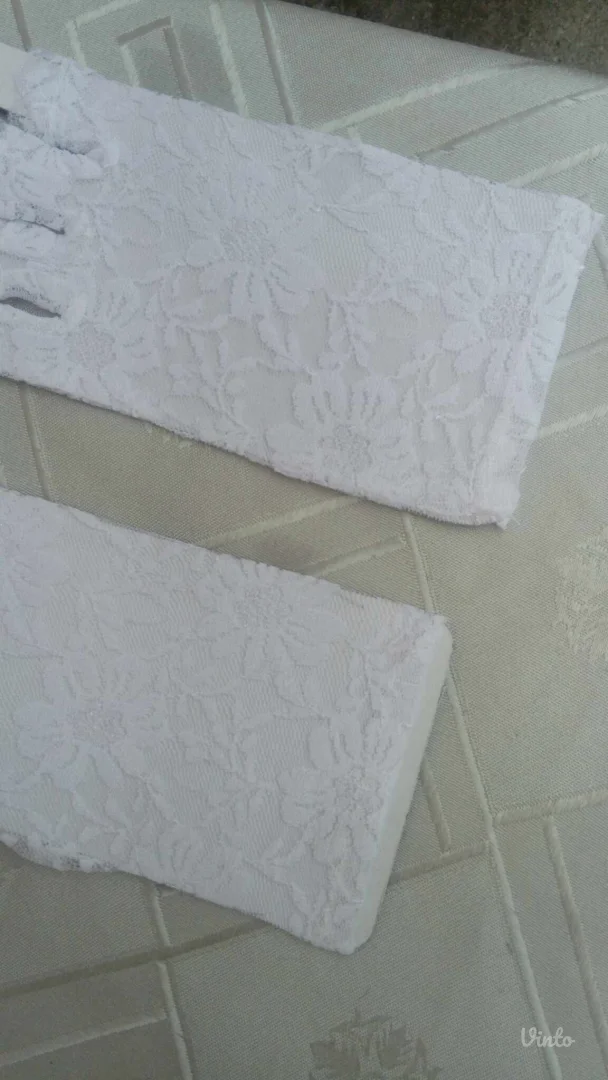 Nove Goth Čipkaste Bele  rukavice XS/S