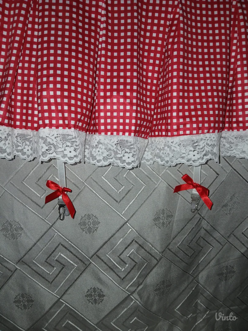 Sexy karirana suknjica sa cipkom i dva haltera S