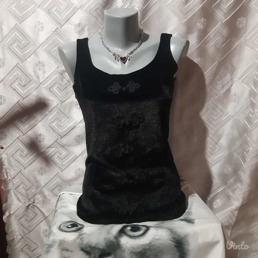 Goth Vamp Crna Plisana majica M/L