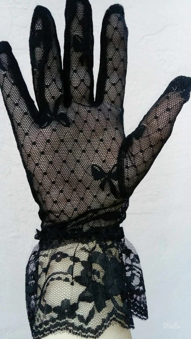 Nove Čipkaste Damske Crne rukavice M/L