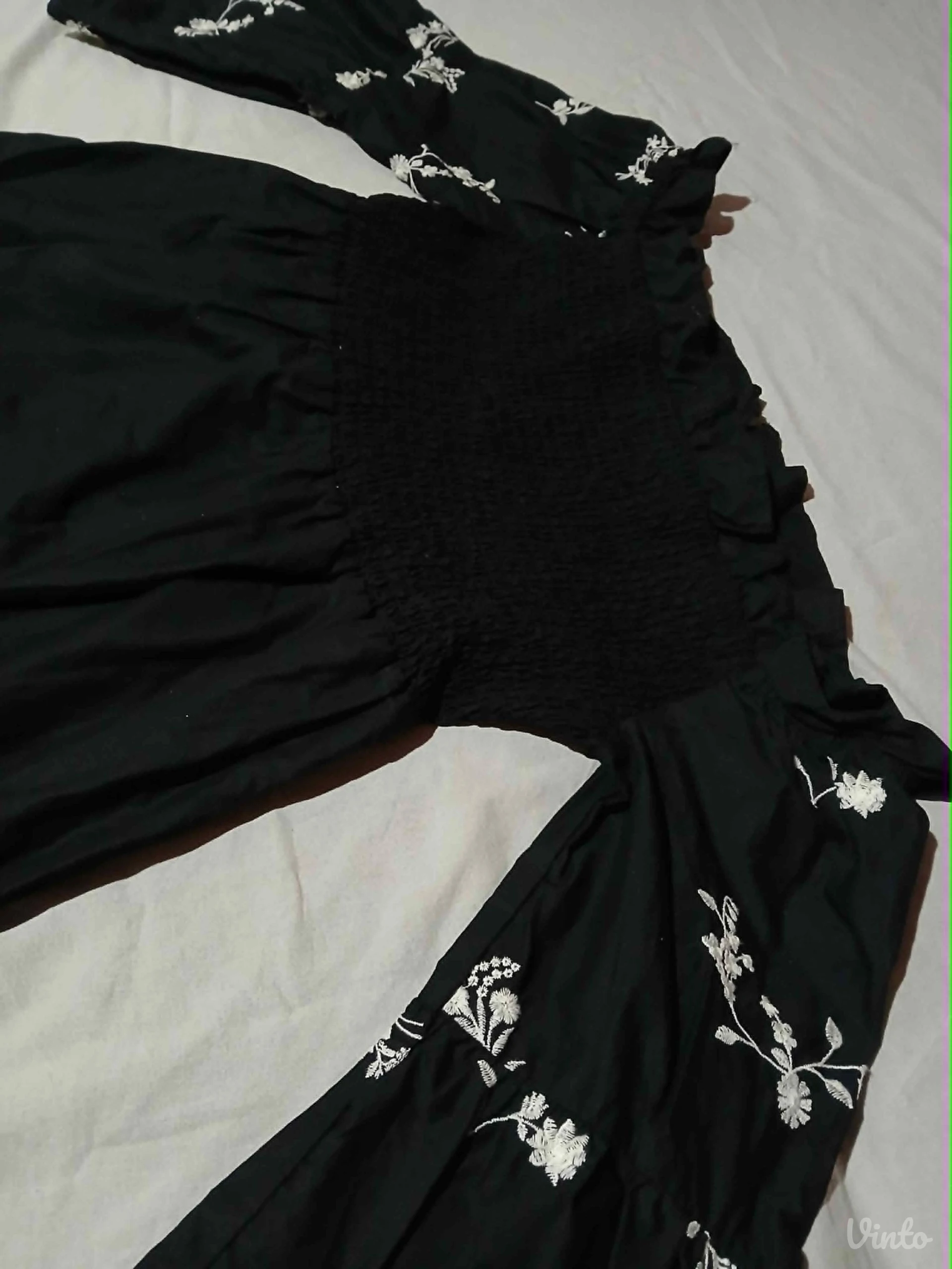 Crna tunika/kosulja sa vezom Plus Size