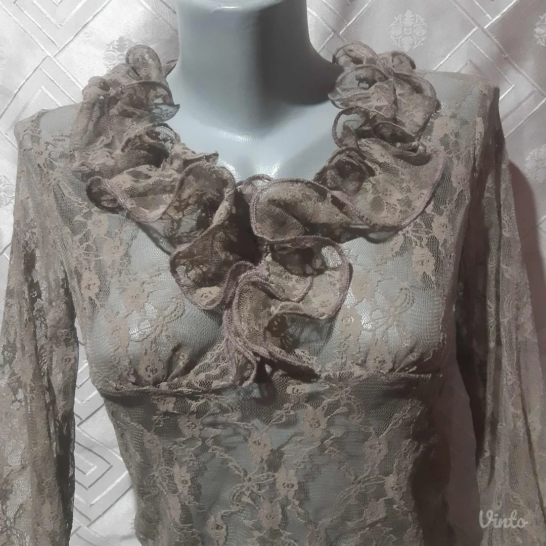 Čipkasta bluza sa karnerima S/M