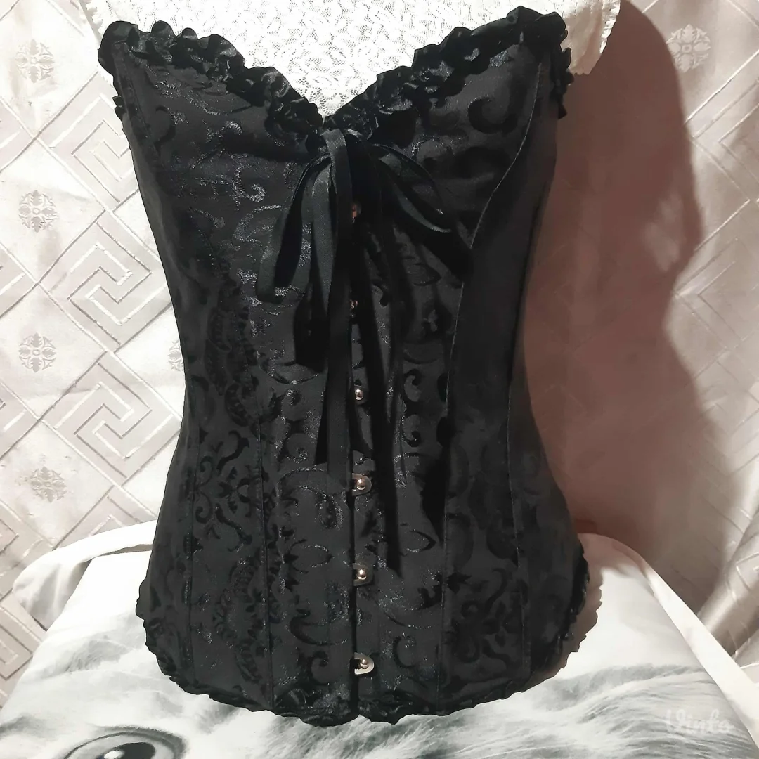 Crni Goth Brokatni Korset S/M