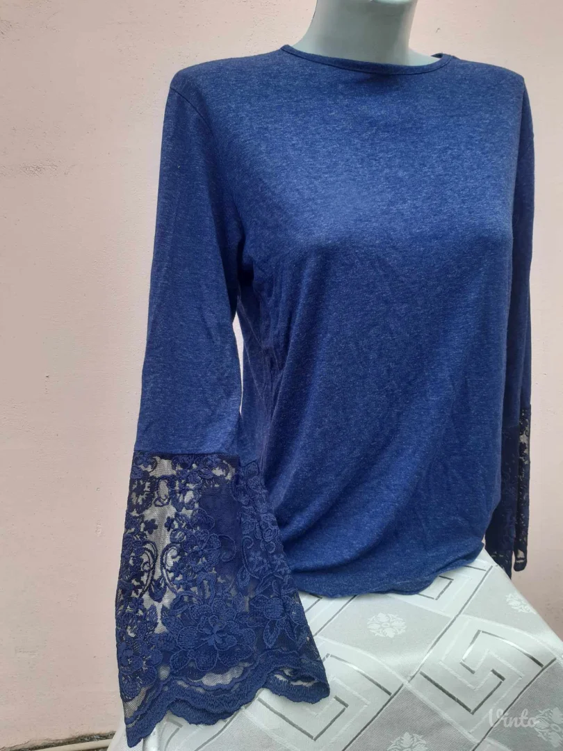 Plava bluza sa cipkom XXL-XXXL